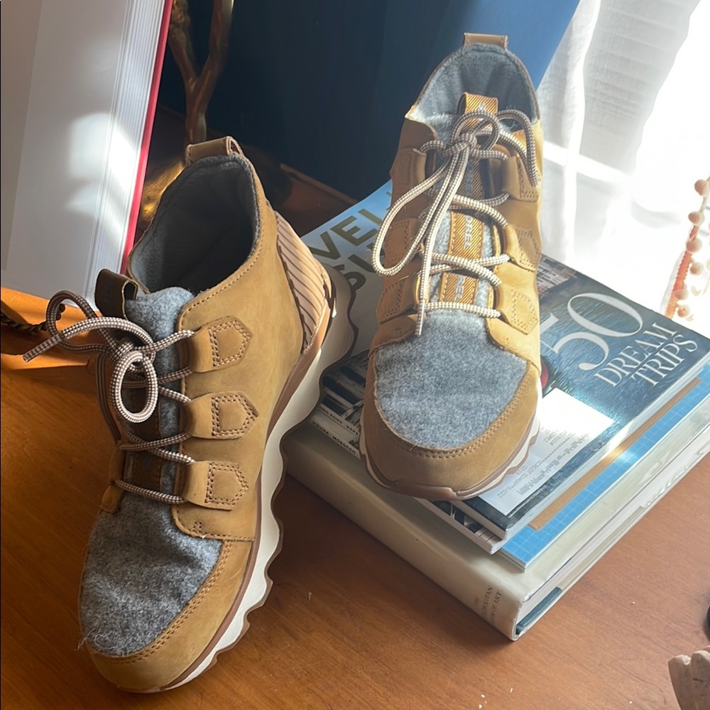 Tan and Gray Sneakers